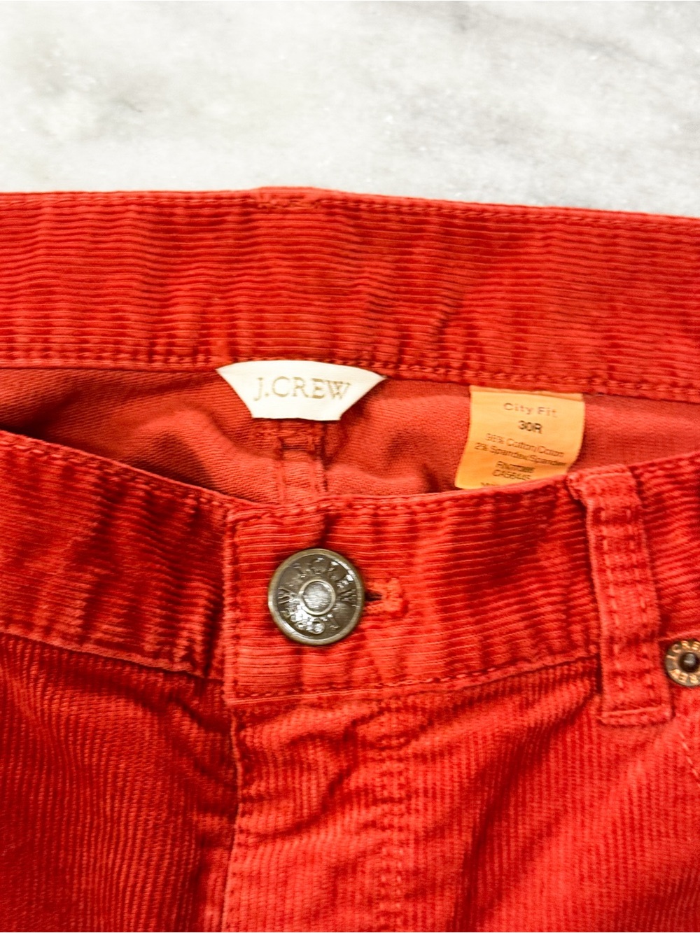 J. Crew Women's Rust Red Skinny Corduroy Pants City Fit Sz 30 - Picture 5 of 6